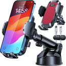 2026 Ultimate Best【True Military-Grade & Safety Cert】Car Phone Holder HTU【Upgraded 360° Rotation & 100LBS Strongest Suction】5-in-1 Truck Windshield Dashboard Vent Mount Stand for iPhone Android, Black | Red photo 1