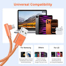 OCEEK USB-A to USB-C Right-Angle Cable 3Pack 6FT, Nylon Braided 8