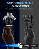 [Upgraded] 4-in-1 USB C Cable 60W 5FT Lightning Cable Fast Charging Cords 3