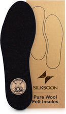 Wool Felt Insoles for Boots & Shoes, 100% Natural Warm Shoe Insoles - Black — 1