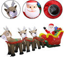 MorTime 9.5 FT Christmas Inflatable Santa Claus on Sleigh Pulled by Three Reindeers with Gift Boxes, Blow up Lighted Yard Decor for Outdoor Decorations — 2