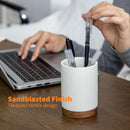 Ceramic Pen Holder for Desk, Pencil Cup, (White,Set / 1) — 3