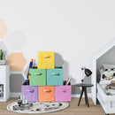 Sorbus Cube Storage Bin, Fabric, 6 Pack (11 Inch, Pastel Multi-Color) — 7