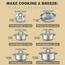Cook N Home Kitchen Cookware Sets, 12-Piece Basic Stainless Steel Pots and Pans, Silver — 2