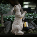 Garden Statues Rabbit with Solar Lights- Bunny Figurine Outdoor Rabbit Fall…