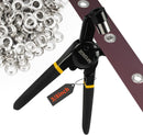 Grommet Tool Kit, 3/8 Inch Handheld Eyelet Kit Hole Punch Grommet Eyelet Press Pliers with 300 Silver Anti-Rust Grommets for Tarp Leather Fabric Tent and So On | 1-Die Set: 3/8" — 1