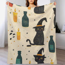 LIZALIG Whimsical Magic Halloween Fleece Throw Blanket, Black Cat Witch Potion Decor for Sofa Bedroom Halloween Party | Sj-yh838 | 30"×40" — 6