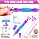 Diamond Art Pens Tools Diamond Painting Accessories Kits with Screw Metal Tip Roller Diamond Painting Pen Bead Dot Drill Pens for Diamond Art Craft Nail | Purple — 3