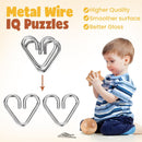 34 Pcs Metal Brain Teaser Puzzles for Kids Adult 3D Wooden Mind Games Puzzle Cube Wooden Brain Games Block Metal Wire Unlock Interlock Game Educational Logic Mind Desktop Toys — 5