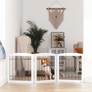 PAWLAND Free Standing Dog Gates for Doorway, Stair, Indoor, Foldable, 24" H