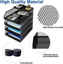 Natwind 4-Tier Stackable Metal Mesh Desk Paper Tray Organizer,Black — 3