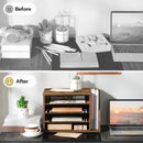HOOBRO Mail Sorter, Literature Organizer with Adjustable Shelves, Paper Organizer for Office, Home, Wood Countertop File Holders, Mails, Magazines, Rustic Brown FG41WF01 — 5