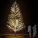 6FT Lighted Birch Tree with 1300 LED Lights, Twinkle Light Brown Christmas Tree with Timer IP44 Waterproof for Indoor Outdoor Festival Wedding Party Christmas Decorations — 1