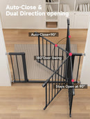 29.5-40.5" Baby Gate for Stairs, Dog Gate for Doorways, Walk Thru Auto Close…