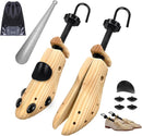 JJDPARTS Plastic & Wooden Shoe Stretcher, Pair 4-Way Shoe Expander Widener Shoe Tree Extender for Women Men | natural | Premium — 1
