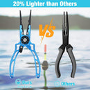 FLISSA Fishing Pliers, Safety Lock Design Fish Pliers Saltwater, Aluminum Hook Remover, Titanium 6Al-4V Jaw and Tungsten Carbide Line Cutters, Sheath & Lanyard, Fishing Gear Gifts for Men | 8-inch — 2