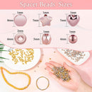selizo 2160 Pieces Gold Spacer Beads Set, Assorted Bracelet Beads for DIY Jewelry Making(Gold, Sliver, Rose Gold, KC… — 4