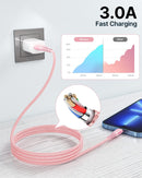 Aioneus iPhone Charger 6ft 2Pack, Apple Certified USB A to Lightning Cable Nylon Braided Phone Charger Cord Fast Charging for iPhone 14 13 12 11 Pro Xr Xs Max 10 8 7Plus 6 SE -Pink 4