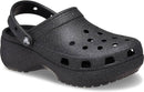 Crocs Women's Classic Platform Glitter Clog – Black Glitter — 5