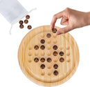 Gothink Solid Wood Solitaire Game, Classic Handcrafted 9'' Wooden Solitaire Board, 33 Smooth Wooden Balls, Single Strategic Mind Game for Kids and Adults — 3