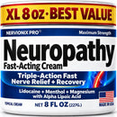 Neuropathy Cream – XL 8 oz – Maximum Strength Nerve Relief Cream for Feet Hands Legs Toes – Lidocaine 1.0% + Menthol 3.7% + Magnesium Chloride 2.0% – Fast-Acting Soothing Relief – Super Value 8 oz — 1