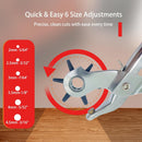 Adorox Heavy Duty Belt Hole Puncher for Leather – 6 Size Revolving Leather Hole Punch Tool with Ruler & Deburring File, Perfect for Belts, Straps, DIY Leathercraft, and Repair | Red+Sliver — 3