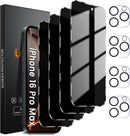 Lesakit 4+4 Pack Privacy Screen Protector for iPhone 16 Pro Max 6.9-Inch with 4 Pack Camera Lens Protector, Anti Spy Tempered Glass Film 9H Hardness Case Friendly photo 1