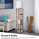RUNTOP Floor Lamp with Shelves, Modern Shelf Lamp for Display Storage, 3 Color Temperature Wood Narrow Standing… — 3