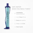 LifeStraw Personal Water Filter for Hiking, Travel and Emergency, Blue, 1PK — 3