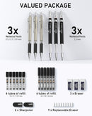 Nicpro 6PCS Art Mechanical Pencil Set, 0.5/0.7/0.9/2mm Point | Silver — 5