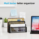 Marbrasse Mail Organizer for Desk, 3-Slot Mesh Metal Mail Holder countertop, Letter Holder, Office Desktop Envelope and Document Storage Rack (Black) — 3