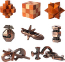 8pcs Puzzle Toys Wooden Metal Brain Teaser Puzzles Game Gift for Adults Kids — 1