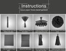 Silver Black Gold Party Decorations - 23pcs Tissue Paper Flowers Pom Poms Tassel Garland Pennant Banner Flags Streamers Birthday New Years Eve Retirement Graduation Classroom Hanging Decor Supplies | Black Gold Silver — 6