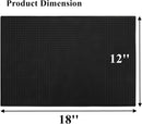 Tebery 2 Pack Black Bar Mat, 18" x 12" Rubber Dish Drying Mat for Countertop, Non Slip Cocktail Service Spill Mats… — 2