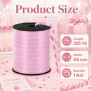 BEISHIDA 250 Yards Pink Happy Birthday Printed Crimped Curling Ribbon Balloon String Roll Gift Wrapping Ribbon for Baby Girl Women Birthday Party Decoration Supplies | 250Y-HBD-light pink — 2