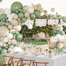CROSSFINGERS Sage Green White Balloon Garland Arch Kit,145pcs Green Sand White Balloons Different Sizes for Birthday Baby Shower Gender Reveal Bridal Weddings Party Decoration — 8