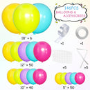 MEBAY Rainbow Balloons Garland Arch Kit, 146Pcs 5 Assorted Color Latex Balloon Different Sizes 18 12 10 5 Inch for Gender Reveal Baby Shower Wedding Birthday Party Decoration | 146-mint Green-purple-yellow-hot Pink-teal — 2