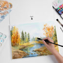 Fuumuui Watercolor Paper Block 11x15 Inch, Smooth Surface 100% Cotton Watercolor Paper, 20 Sheets, 140lb/300gsm, Hot Press, Acid-Free, Art Paper for Painting & Drawing, Wet, Mixed Media | Green Hot Press | 11“×15” — 8