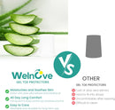 Welnove Pinky Toe Sleeves Protectors - 12-Pack Aloe Vera Extract Infused Silicone Toe Covers for Corns, Calluses, Blisters – Soft Gel Protector Toe Cushions for Pain Relief | Clear-aloe Vera (12xs) — 3