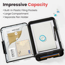 Sooez Reinforced Clipboard with Storage, Inner Plastic Folder Attached, Heavy Duty Plastic Clip Boards 8.5x11 with Pen Holder, High Capacity Nursing Clipboard for Teacher Office Home, Letter / A4 Size — 2