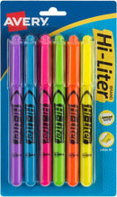 Avery Hi-Liter Pen Style Highlighters, 6 Assorted Highlighters | 6 Count (Pack of 1) | 6 highlighters — 1