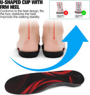 YCMM 1.4-Inch High Arch Orthotic Insoles 220+ lbs for Plantar Fasciitis Relief, Shock Absorbing All Day Standing Comfort Flat Feet Work Boot Shoe Inserts with Ventilation Holes for Men & Women - Black-no Ventilation Holes — 5