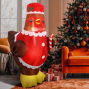 Ceenna 5 ft Large Lighted Christmas Inflatable Chicken Decor, Claus Hen — 4