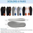 6 Pairs 4D Cloud Insoles for Men - Steppers Anti Fatigue with Arch Support, Heel/Forefoot Shock Pads | Trim-to-Fit, Sports Comfort, Foot Pain Relief, Breathable (US M 7.5-10.5) — 2