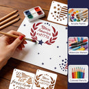 72pcs 4th of July Stencils, Reusable Independence Day Patriotic Stencil | White | Patriotic Stencils — 4
