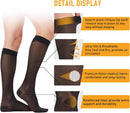 BSERA 2 Pairs Sheer Compression Socks for Women 15-20 mmHg Knee High | Black | Medium — 4