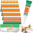 WOUSEDO 48 X 3g Super Glue Clear, Strong Adhesive,Super Glue Fast Drying Cyanoacrylate Glue for Wood,Rubber,Leather,… — 1