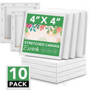 ESRICH Mini Canvases for Painting,4x4In Canvas in Bulk 10Pack, 2/5In Profile Small Square Canvas, Blank Canvases are Great for School Projects and Kids Birthday Parties, Home Decor Project. | 4x4in-10Pack — 1