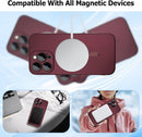 ankofave Magnetic for iPhone 15 Pro Phone Case for Women, Matte Luxury Soft Metallic Luster Design with Camera Lens Protector, Compatible with Magsafe Case for iPhone 15 Pro 6.1"-Red Wine — 2