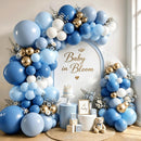 Zesliwy Dusty Blue White Gold Balloons Arch Kit, Latex, Party Decoration — 1